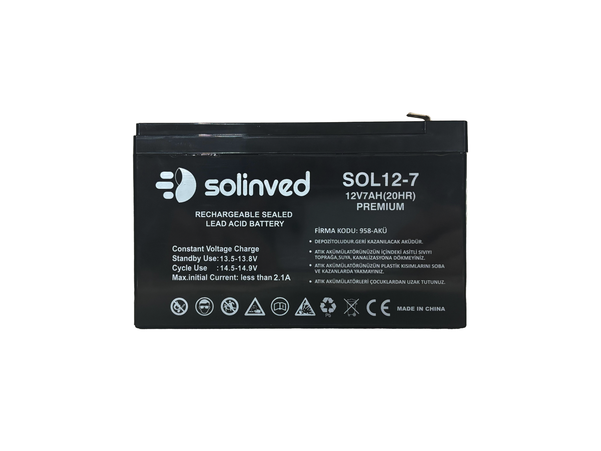 12V 7 AH Ups Ve Alarm Aküsü (Premium)
