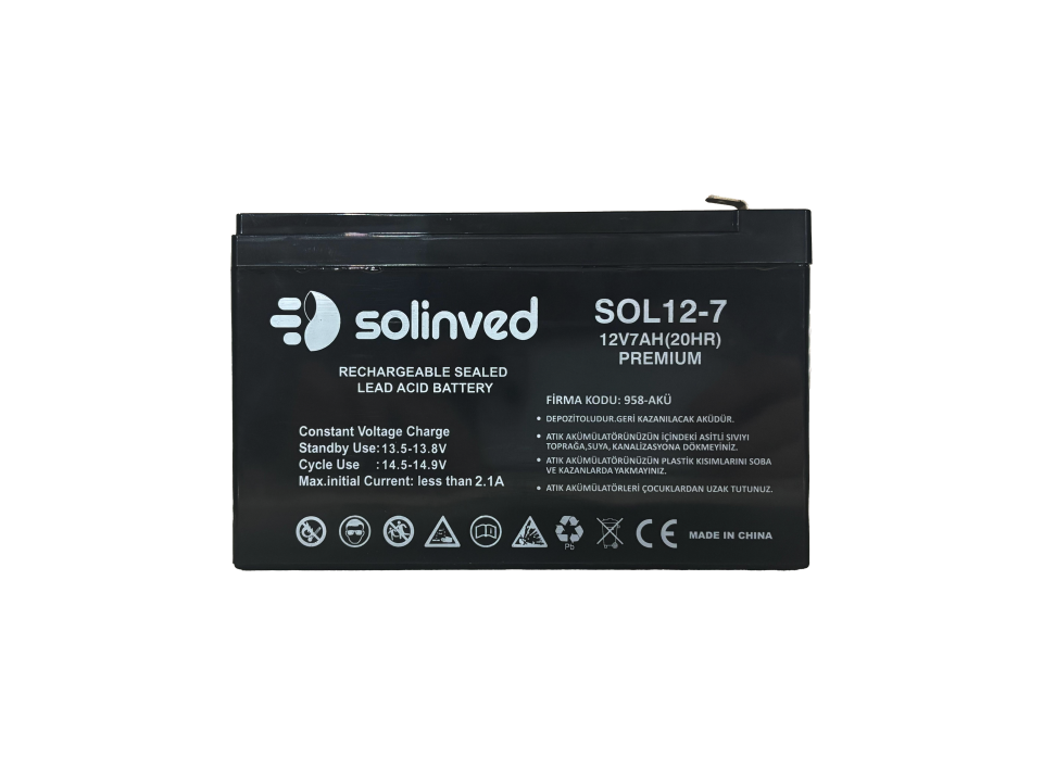 12V 7 AH Ups Ve Alarm Aküsü (Premium)