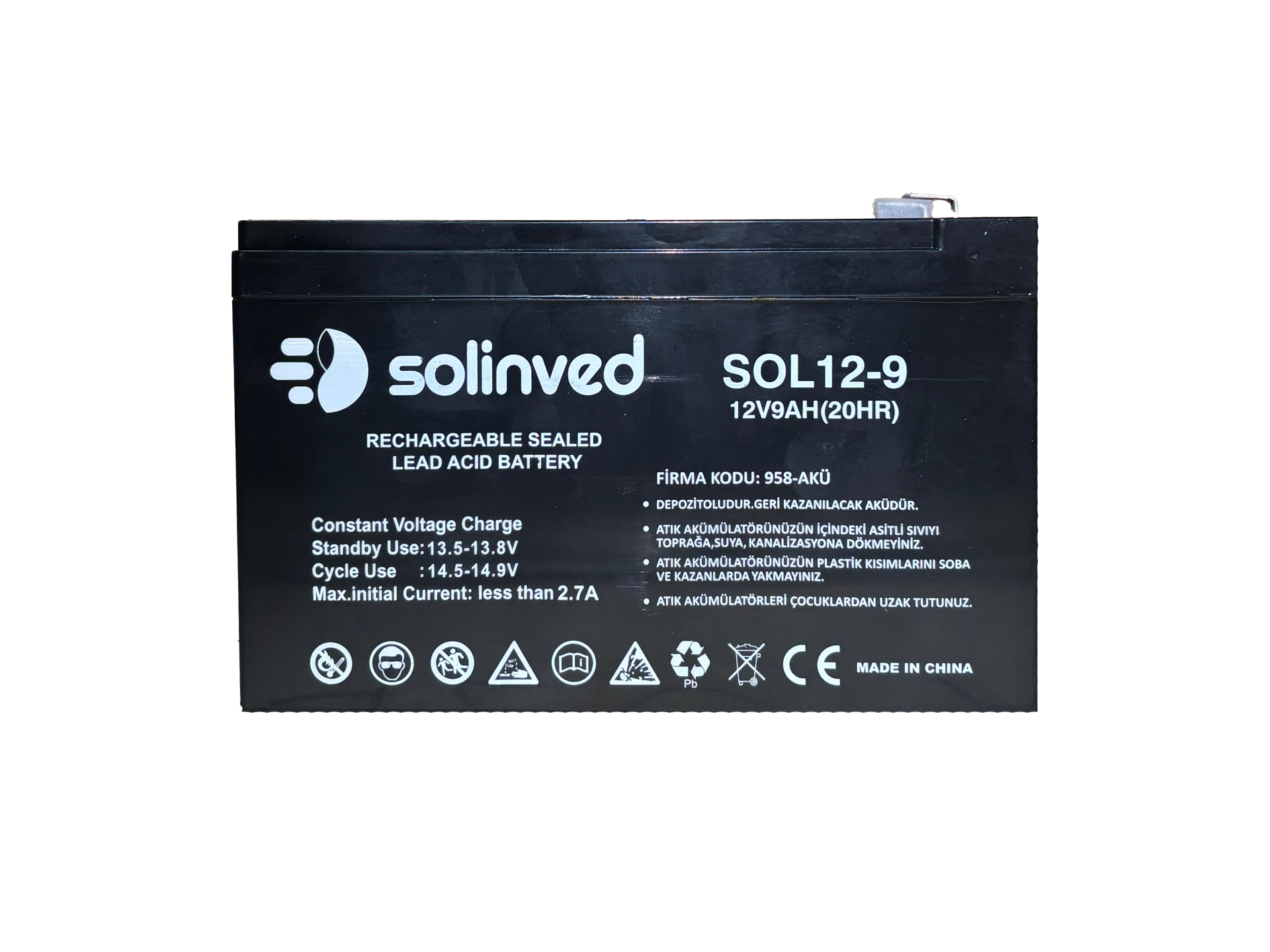 12V 9AH Ups Ve Alarm Aküsü